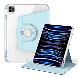 For iPad Pro 11 2022 / Air 10.9 2022 360 Rotation Detachable Clear Acrylic Leather Tablet Case(Ice Blue)