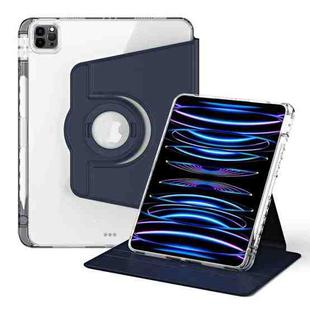 For iPad Pro 11 2022 / Air 10.9 2022 360 Rotation Detachable Clear Acrylic Leather Tablet Case(Dark Blue)
