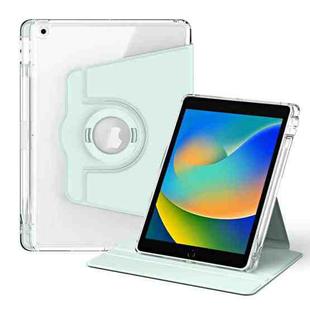 For iPad 10.2 2021 / 2020 360 Rotation Detachable Clear Acrylic Leather Tablet Case(Light Green)