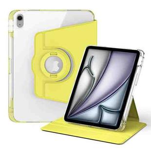 For iPad Air 11 2024 360 Rotation Detachable Clear Acrylic Leather Tablet Case(Yellow)