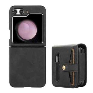 For Samsung Galaxy Z Flip5 Multifunctional Folding Phone Leather Case(Black)