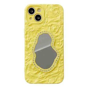 For iPhone 14 Plus Rose Texture Mirror TPU Phone Case(Yellow)