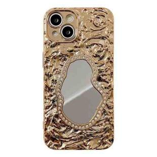 For iPhone 13 Rose Texture Mirror TPU Phone Case(Gold)