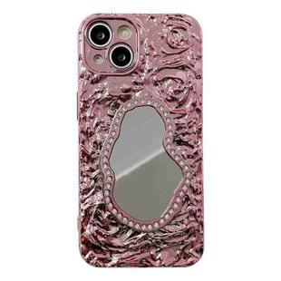 For iPhone 13 Rose Texture Mirror TPU Phone Case(Rose Gold)