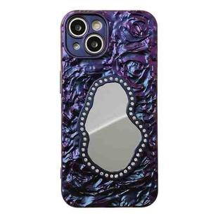 For iPhone 13 Rose Texture Mirror TPU Phone Case(Purple)