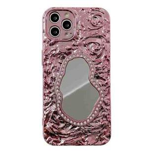 For iPhone 11 Pro Max Rose Texture Mirror TPU Phone Case(Rose Gold)