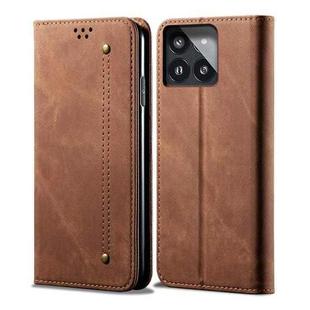 For Xiaomi Redmi K70/K70 Pro Denim Texture Casual Style Horizontal Flip Leather Case(Brown)