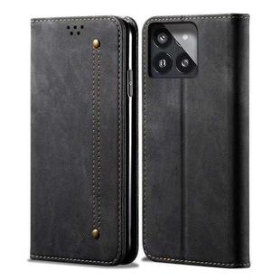 For Xiaomi Redmi K70/K70 Pro Denim Texture Casual Style Horizontal Flip Leather Case(Black)