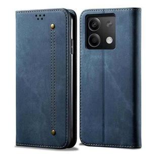 For Xiaomi Redmi 13C 5G Global Denim Texture Casual Style Horizontal Flip Leather Case(Blue)