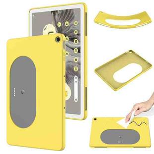 For Google Pixel Tablet Pure Color Liquid Silicone Shockproof Tablet Case(Yellow)