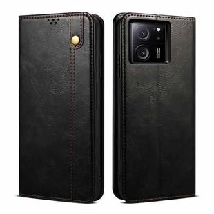 For Xiaomi Redmi K60 Ultra / 13T Oil Wax Crazy Horse Texture Leather Phone Case(Black)