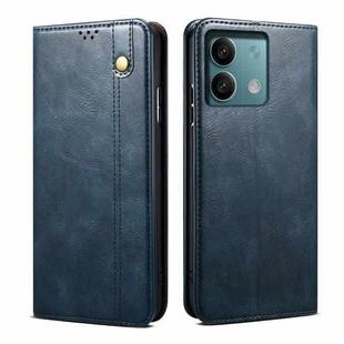 For Xiaomi Redmi Note 13 Oil Wax Crazy Horse Texture Leather Phone Case(Blue)