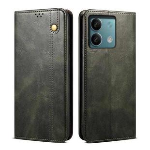 For Xiaomi Redmi Note 13 Oil Wax Crazy Horse Texture Leather Phone Case(Green)