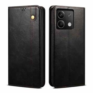 For Xiaomi Redmi 13C 5G Global Oil Wax Crazy Horse Texture Leather Phone Case(Black)