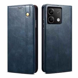 For Xiaomi Redmi 13C 5G Global Oil Wax Crazy Horse Texture Leather Phone Case(Blue)