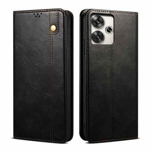 For Xiaomi Redmi 13 4G Global Oil Wax Crazy Horse Texture Leather Phone Case(Black)