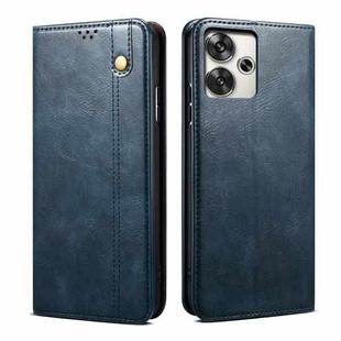 For Xiaomi Redmi 13 4G Global Oil Wax Crazy Horse Texture Leather Phone Case(Blue)