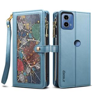 For Motorola Edge 50 Fusion ESEBLE Star Series Lanyard Zipper Wallet RFID Leather Case(Blue)