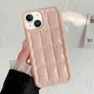 For iPhone 14 Plus 3D Grid Texture TPU Phone Case(Pink)