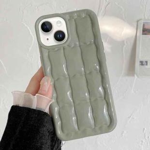 For iPhone 14 Plus 3D Grid Texture TPU Phone Case(Green)