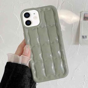 For iPhone 12 3D Grid Texture TPU Phone Case(Green)