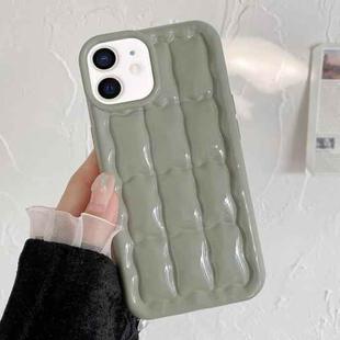 For iPhone 11 3D Grid Texture TPU Phone Case(Green)