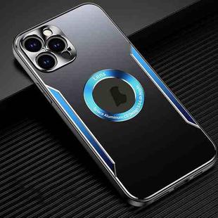 For iPhone 15 Pro Max Blade Series TPU Hybrid Space Aluminum Phone Case(Black Blue)