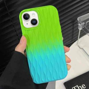 For iPhone 14 Plus Water Ripple Texture Gradient Color TPU Phone Case(Green-Blue)