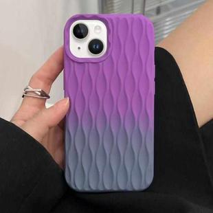 For iPhone 14 Water Ripple Texture Gradient Color TPU Phone Case(Purple-Grey)