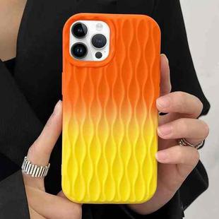 For iPhone 14 Pro Water Ripple Texture Gradient Color TPU Phone Case(Orange-Yellow)