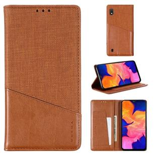 For Samsung Galaxy A10 MUXMA MX109 Horizontal Flip Leather Case with Holder & Card Slot & Wallet(Brown)