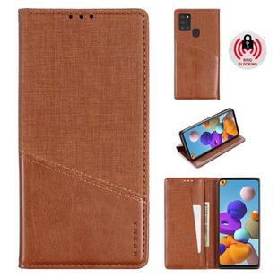 For Samsung Galaxy A21s MUXMA MX109 Horizontal Flip Leather Case with Holder & Card Slot & Wallet(Brown)