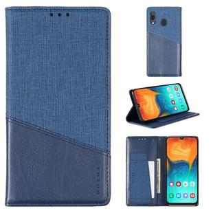 For Samsung Galaxy A30 MUXMA MX109 Horizontal Flip Leather Case with Holder & Card Slot & Wallet(Blue)
