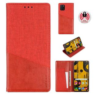 For Samsung Galaxy A81 MUXMA MX109 Horizontal Flip Leather Case with Holder & Card Slot & Wallet(Red)