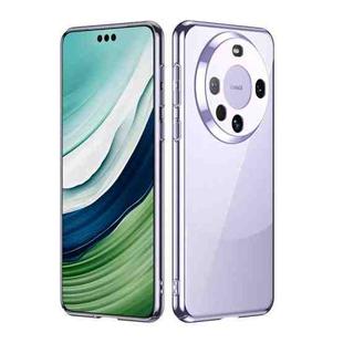 For Huawei Mate 60 Pro Electroplating Transparent Lens Protection Phone Case(Purple)
