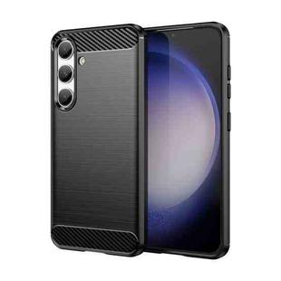 For Samsung Galaxy S24 5G Brushed Texture Carbon Fiber TPU Phone Case(Black)