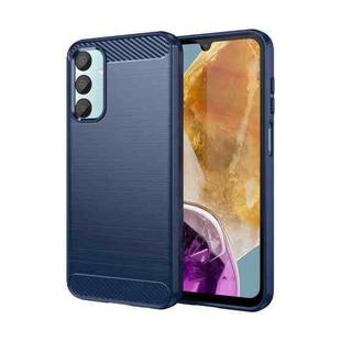 For Samsung Galaxy M15 Brushed Texture Carbon Fiber TPU Phone Case(Blue)