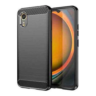 For Samsung Galaxy XCover 7 Pro Brushed Texture Carbon Fiber TPU Phone Case(Black)