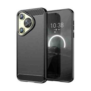 For Huawei P70 Brushed Texture Carbon Fiber TPU Phone Case(Black)