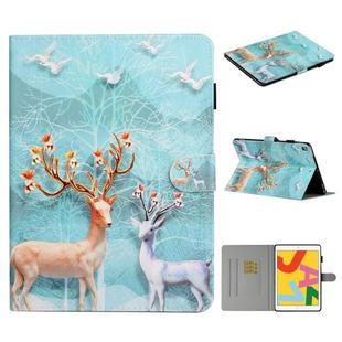 Colored Drawing Pattern Horizontal Flip PU Leather Case with Holder & Card Slot & Sleep / Wake-up Function For iPad Pro 10.2 2021 / 2020 / 2019 / 10.5 (2019)(Sika Deer)
