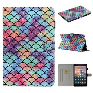 For Amazon Kindle Fire HD 8 (2016/2017/2018) Colored Drawing Pattern Horizontal Flip PU Leather Case with Holder & Card Slot & Sleep / Wake-up Function(Diamond)