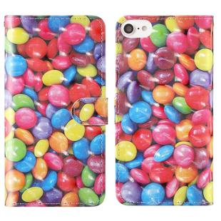 For iPhone 7 / 8 3D Painting Colored Drawing Pattern Horizontal Flip TPU + PU Leather Case with Holder & Card Slots & Wallet & Lanyard(Colored Sugar)