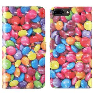 For iPhone 7 Plus / 8 Plus 3D Painting Colored Drawing Pattern Horizontal Flip TPU + PU Leather Case with Holder & Card Slots & Wallet & Lanyard(Colored Sugar)