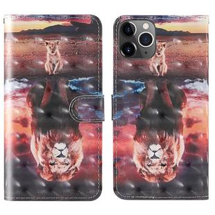 For iPhone 11 Pro 3D Painting Colored Drawing Pattern Horizontal Flip TPU + PU Leather Case with Holder & Card Slots & Wallet & Lanyard(Dream Lion)