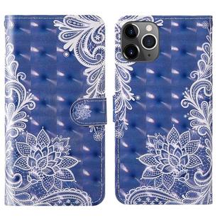 For iPhone 11 Pro 3D Painting Colored Drawing Pattern Horizontal Flip TPU + PU Leather Case with Holder & Card Slots & Wallet & Lanyard(White Lace)