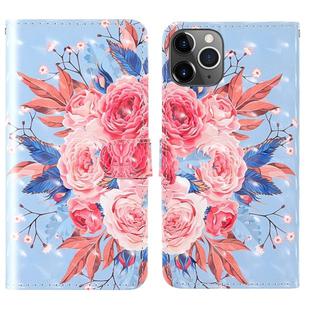 For iPhone 11 Pro Max 3D Painting Colored Drawing Pattern Horizontal Flip TPU + PU Leather Case with Holder & Card Slots & Wallet & Lanyard(Colored Flowers)