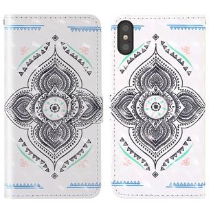 For iPhone X 3D Painting Colored Drawing Pattern Horizontal Flip TPU + PU Leather Case with Holder & Card Slots & Wallet & Lanyard(Spinning Top)