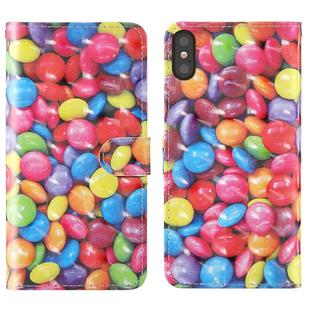 For iPhone XS Max 3D Painting Colored Drawing Pattern Horizontal Flip TPU + PU Leather Case with Holder & Card Slots & Wallet & Lanyard(Colored Sugar)