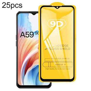 For OPPO A59 5G 25pcs 9D Full Glue Screen Tempered Glass Film