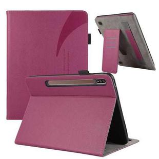 For Samsung Galaxy Tab S9 / S8 / S7 Litchi Texture Leather Sucker Tablet Case(Purple)